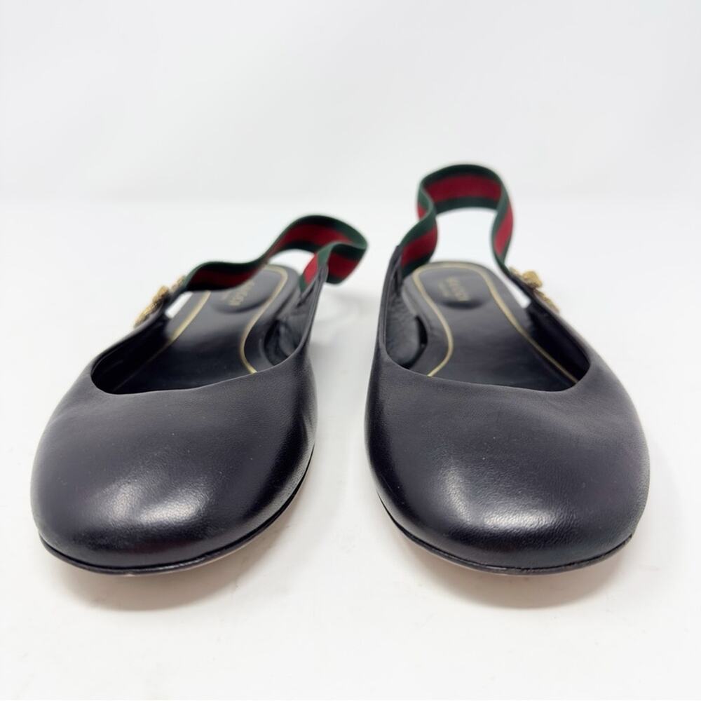Gucci Bee Web Stripe Slingback Flats Womens Size EU 38 - Picture 4 of 9